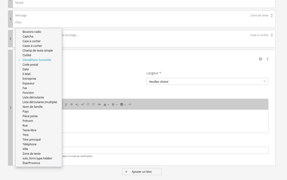 Cloudflare Turnstile pour le bundle Form de Sulu Cloudflare Turnstile pour le bundle Form de Sulu